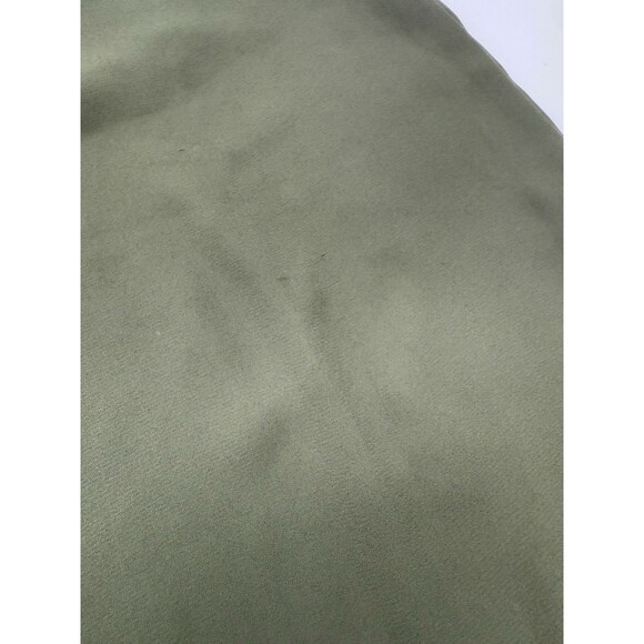 Express Women's Ruffle Mock Neck Blouse Olive Green L, Back Button Detail - Picture 3 of 7